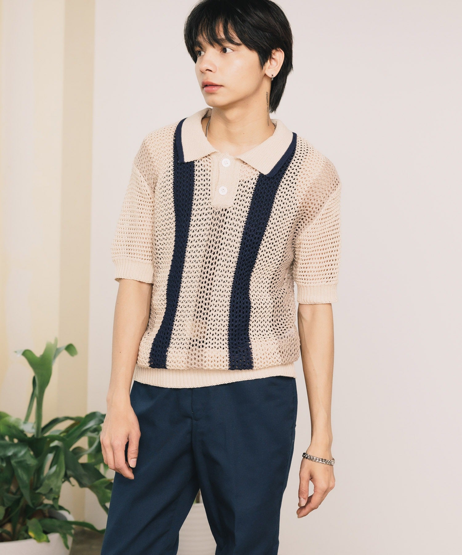 ROOP TOKYO / S/Sメッシュニットポロシャツ