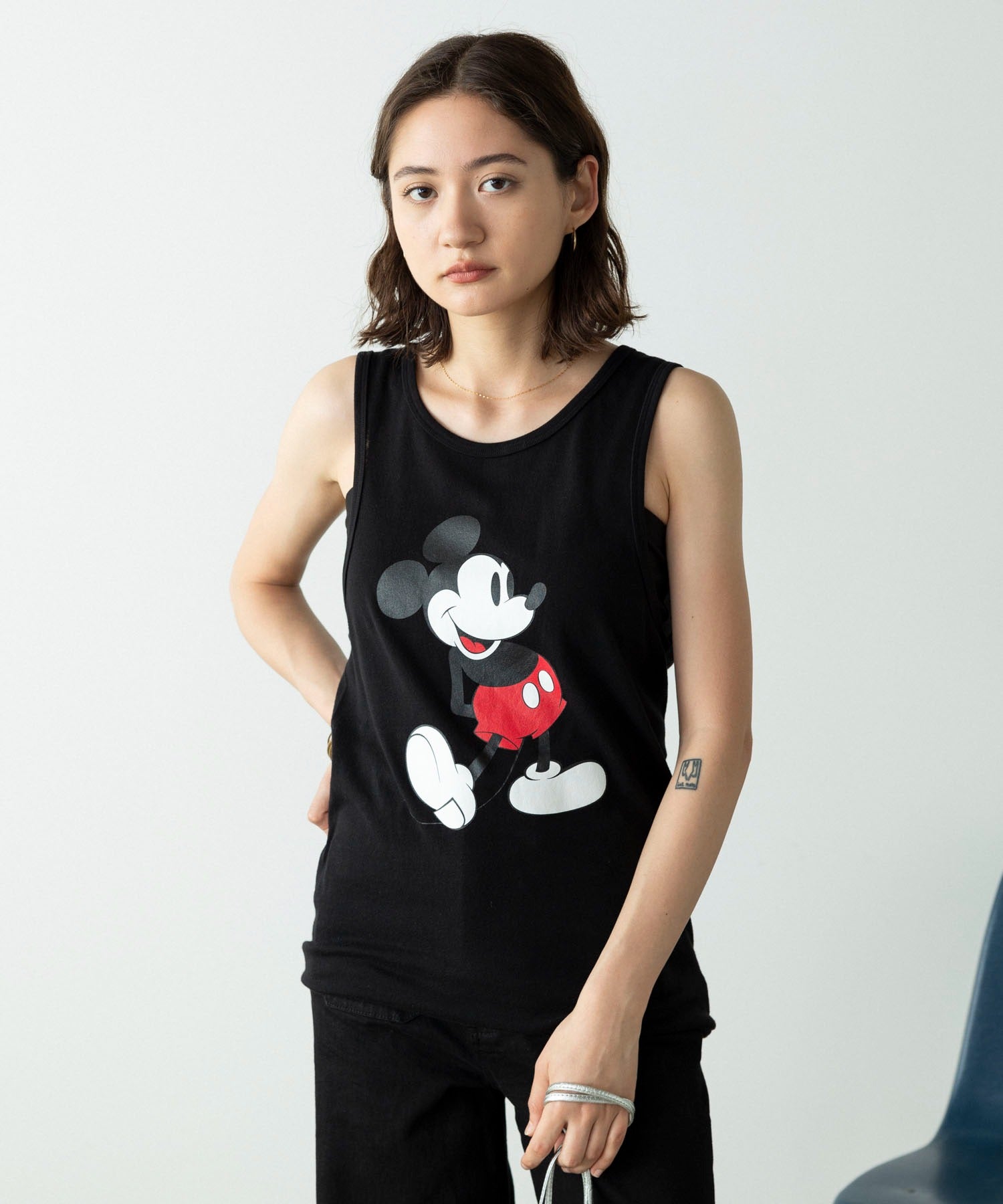 GAUZE TANK TOP - Mickey print -