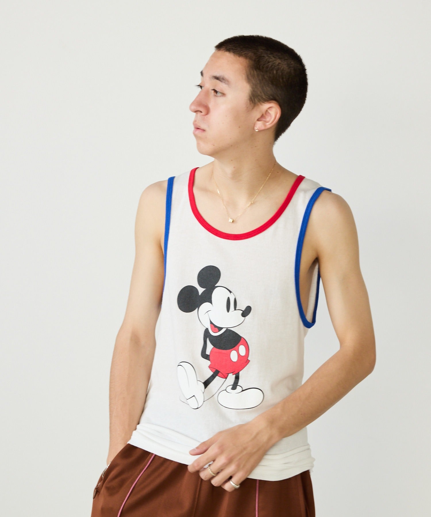 GAUZE TANK TOP - Mickey print -