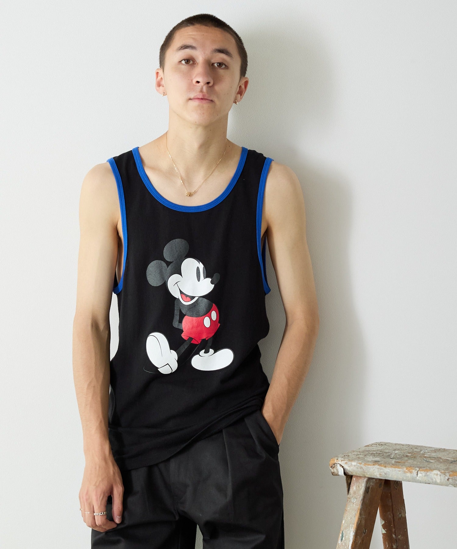 GAUZE TANK TOP - Mickey print -