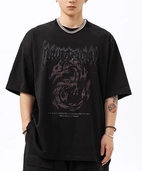 Theater code / dragon print tee shirt