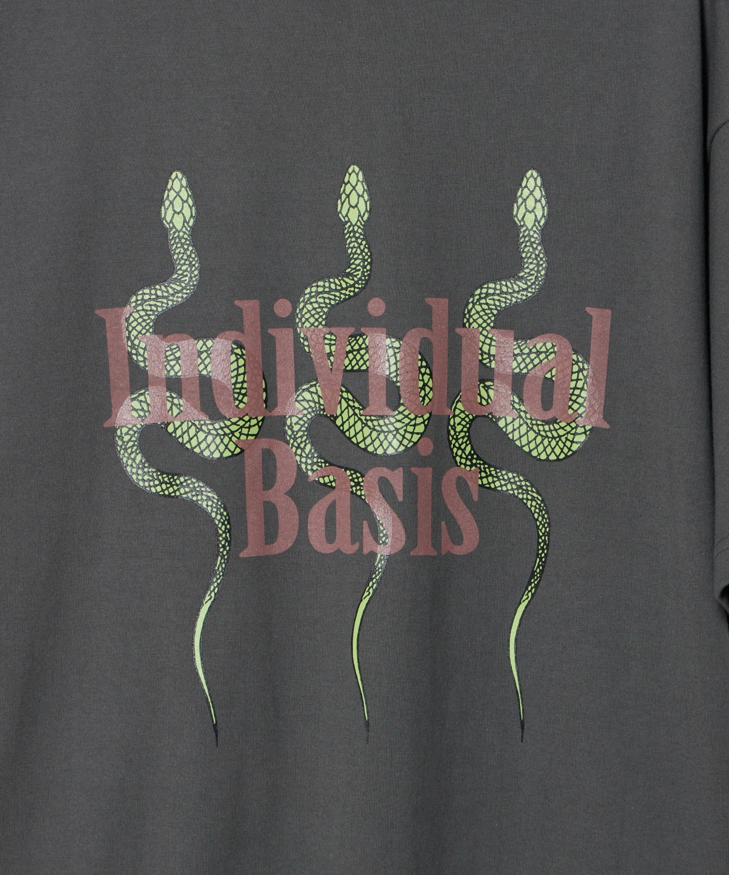 DROP SHOULDER "INDIVIDUAL BASIS" SNAKE LOGO TEE