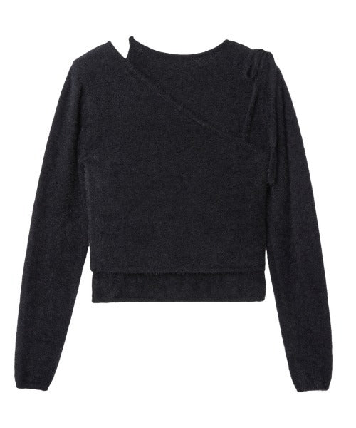 RR UNBALANCE LAYERED KNIT TOP