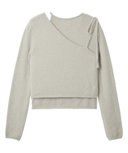 RR UNBALANCE LAYERED KNIT TOP