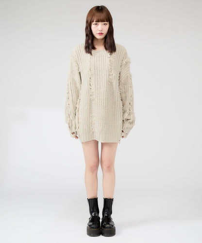 Chick / Fringe damage knit フリンジダメージニット