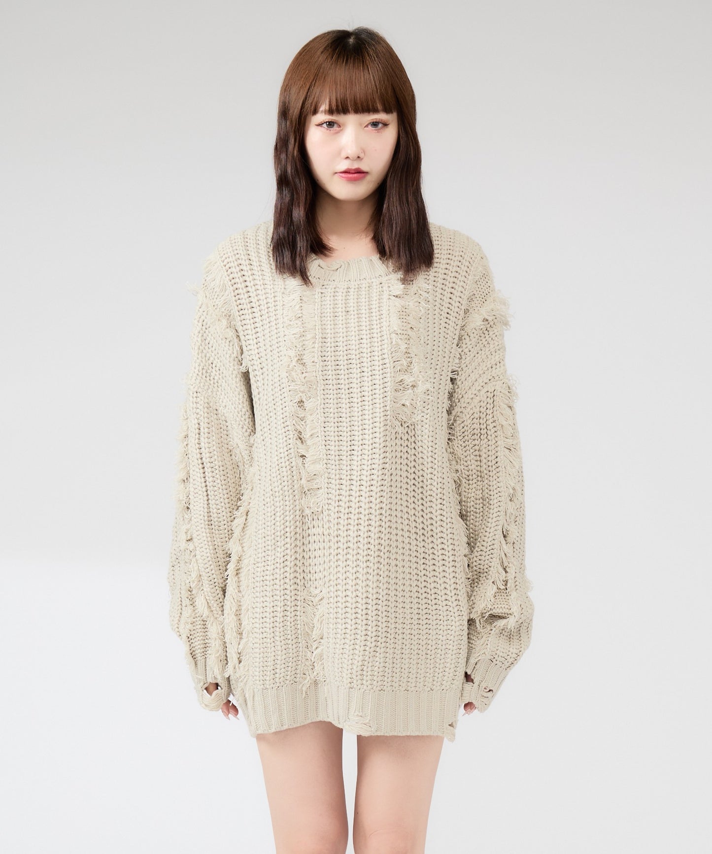 Chick / Fringe damage knit フリンジダメージニット