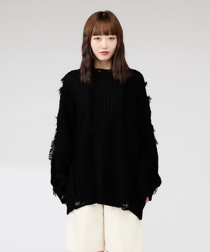 Chick / Fringe damage knit フリンジダメージニット