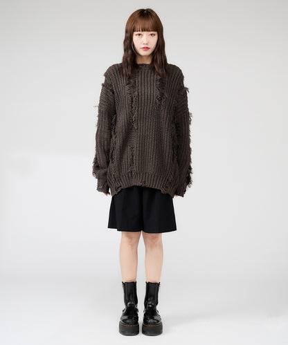 Chick / Fringe damage knit フリンジダメージニット