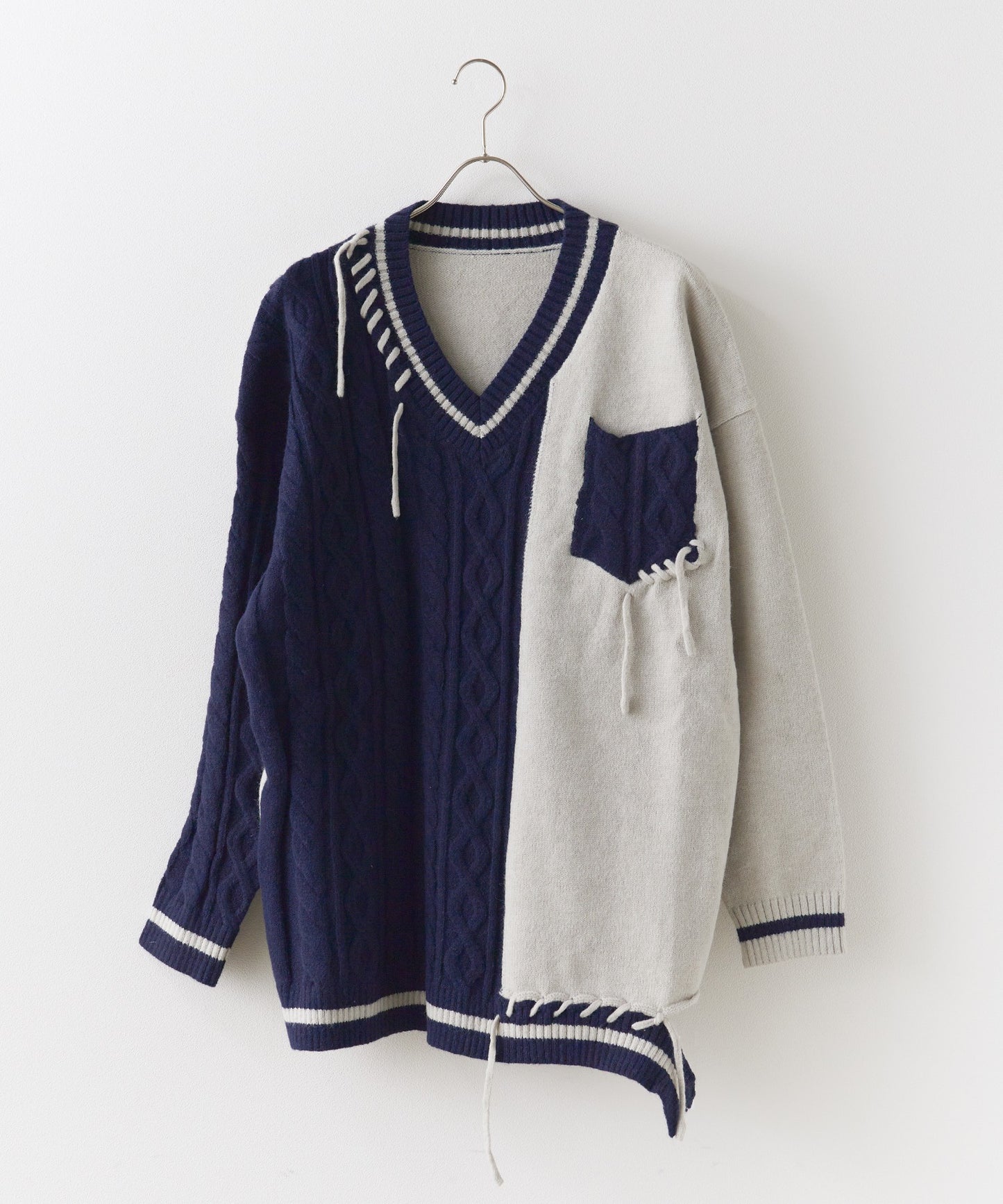 Chick / Bicolor stich School Knit / バイカラースクールセーター