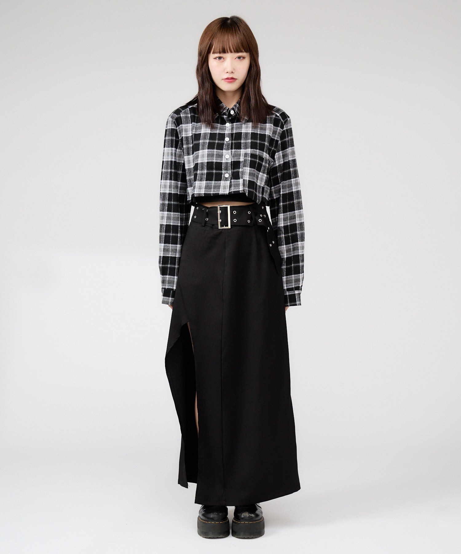 Chick / Wide Belt Slt Skirt  ワイドベルトスリットスカート