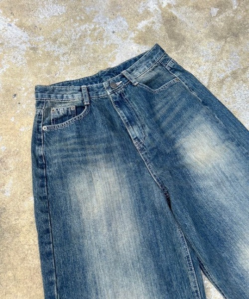 ipugo / ダメージ加工 ワイドデニムパンツ