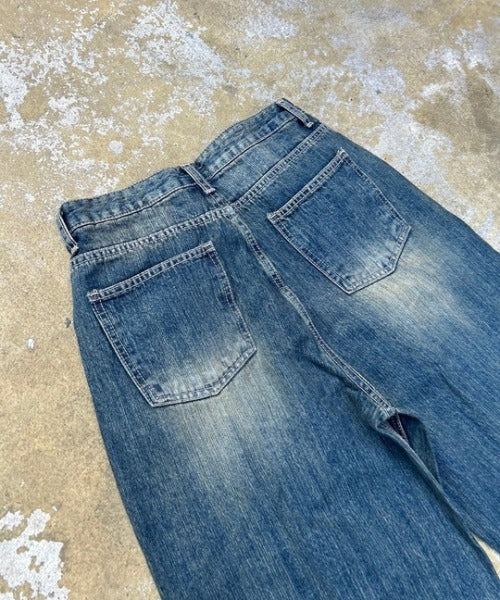 ipugo / ダメージ加工 ワイドデニムパンツ