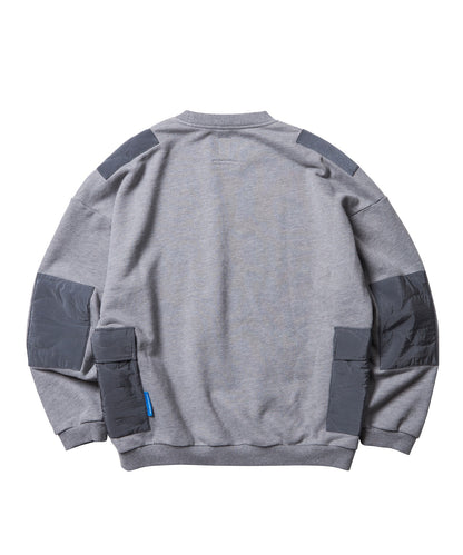 QUILTED POCKET CREWNECK