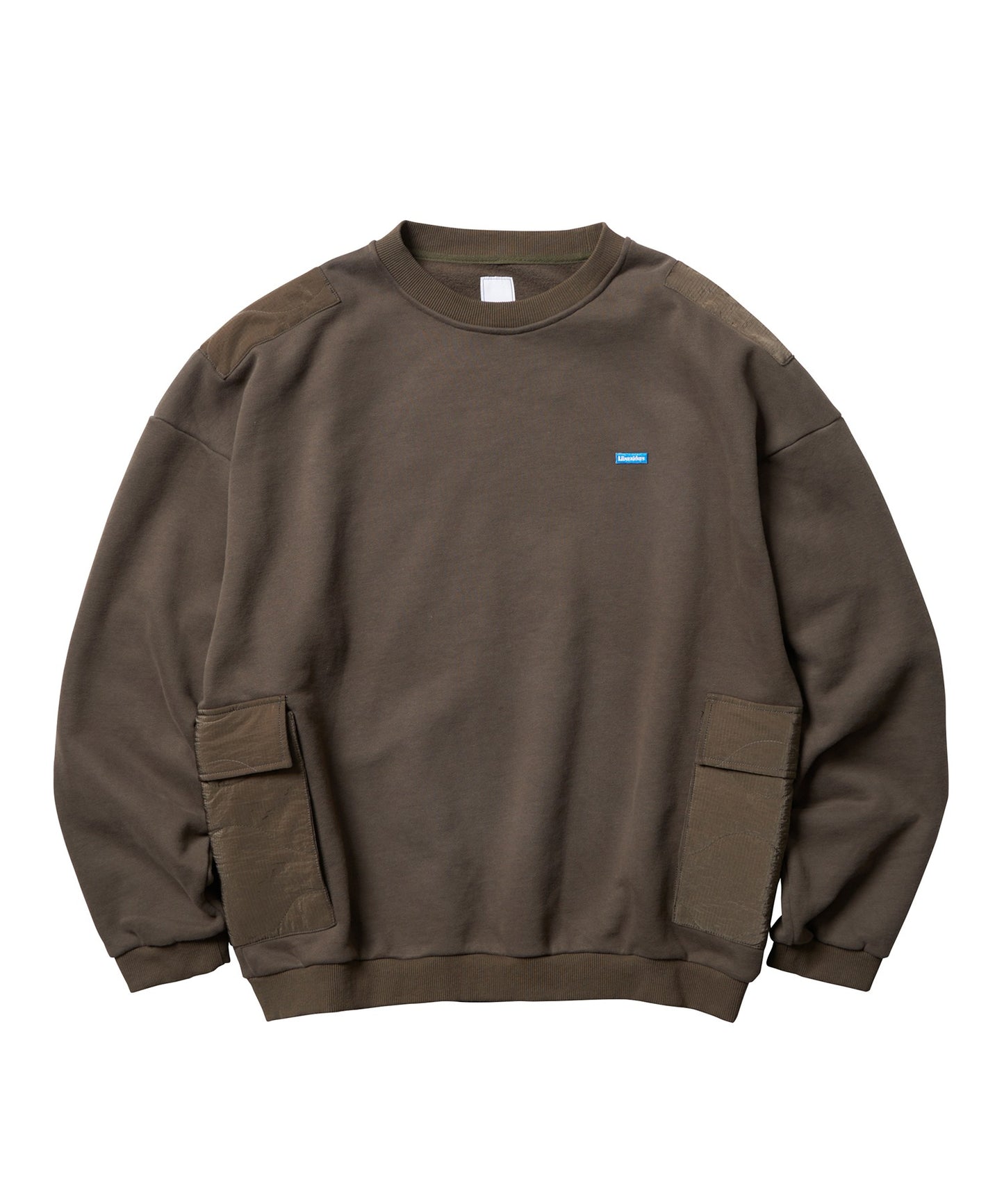 QUILTED POCKET CREWNECK