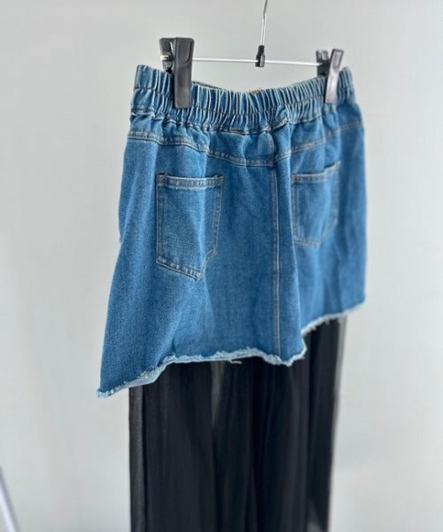 ipugo / チュール付きミニスカート