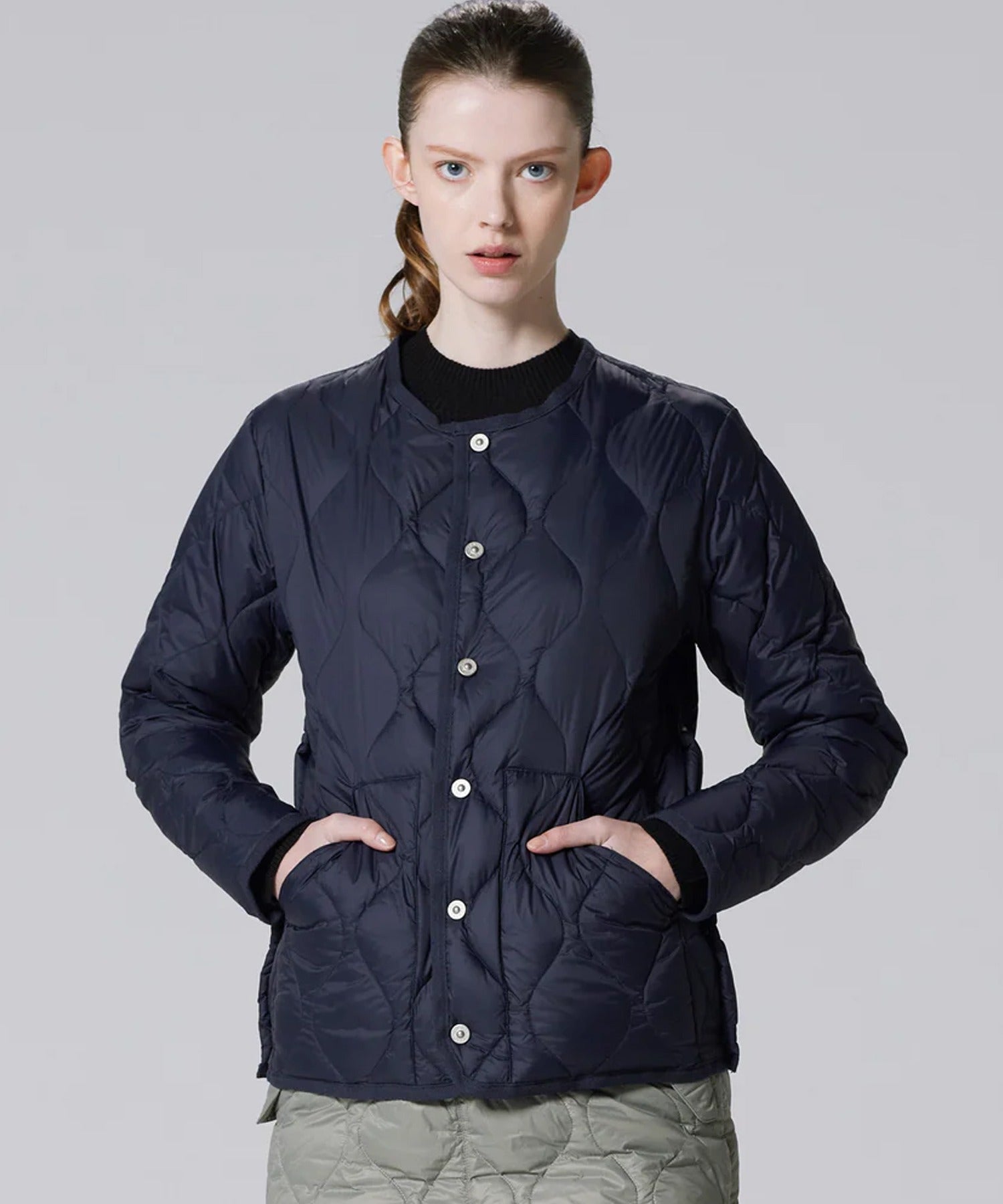 MILITARY V NECK W-ZIP DOWN JKT