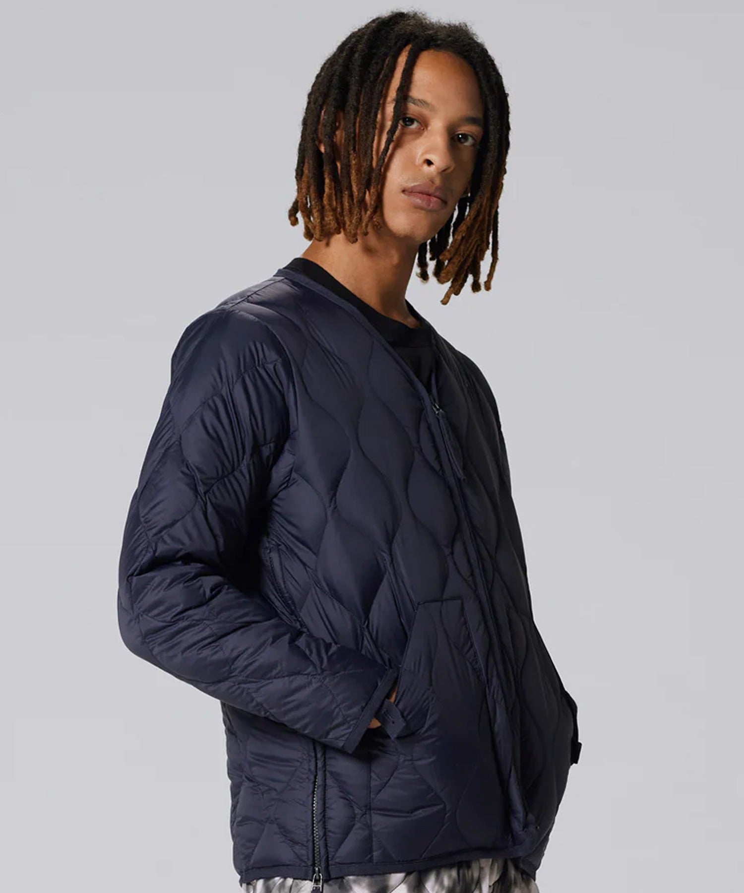 MILITARY V NECK W-ZIP DOWN JKT