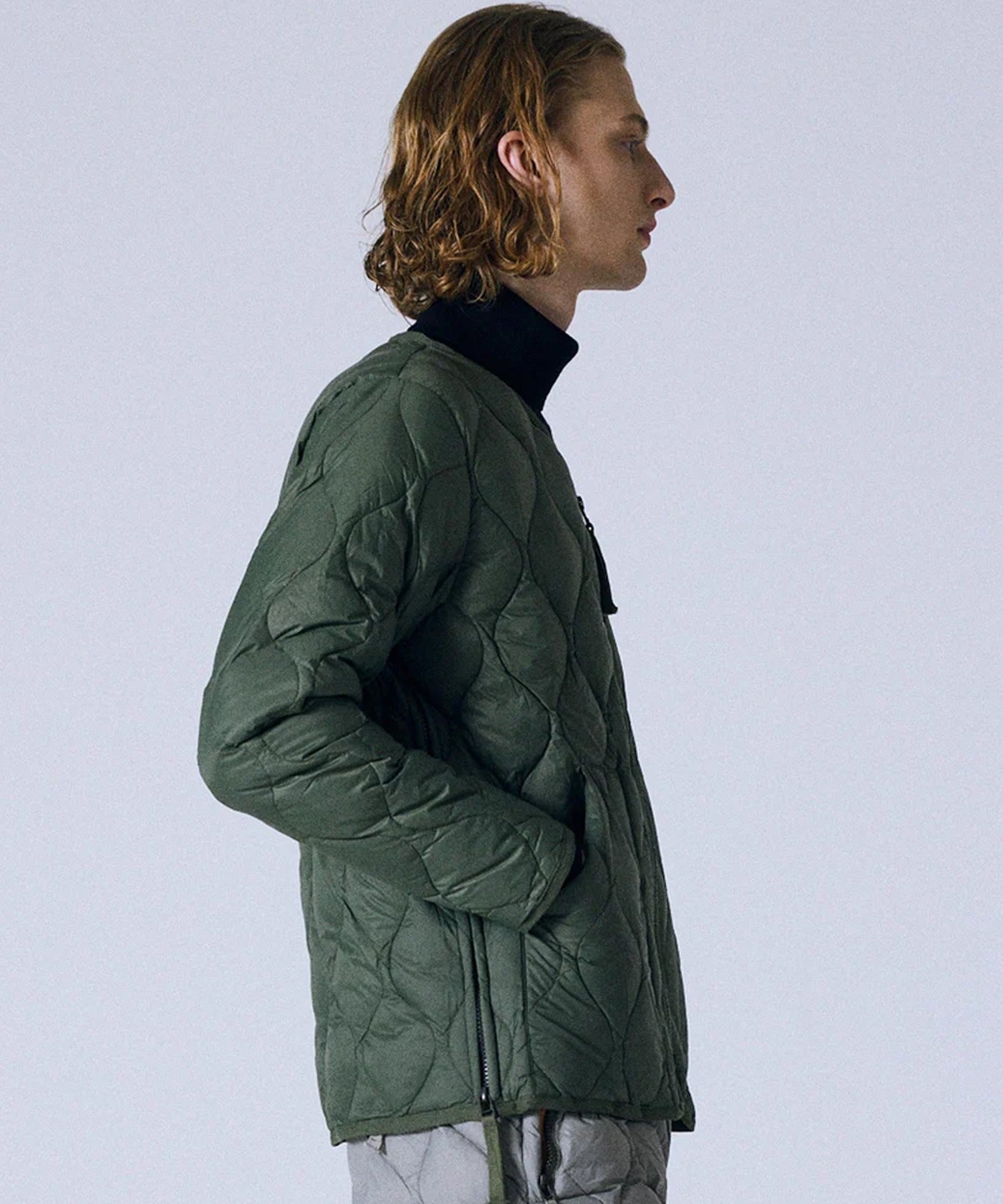 MILITARY V NECK W-ZIP DOWN JKT