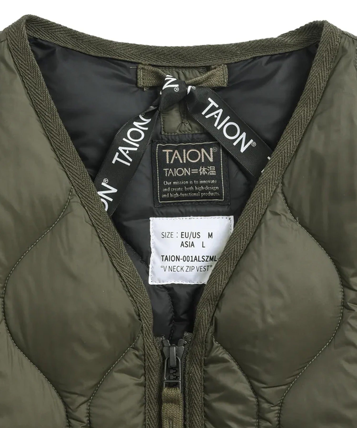 TAION / MILITARY V NECK W-ZIP DOWN JKT