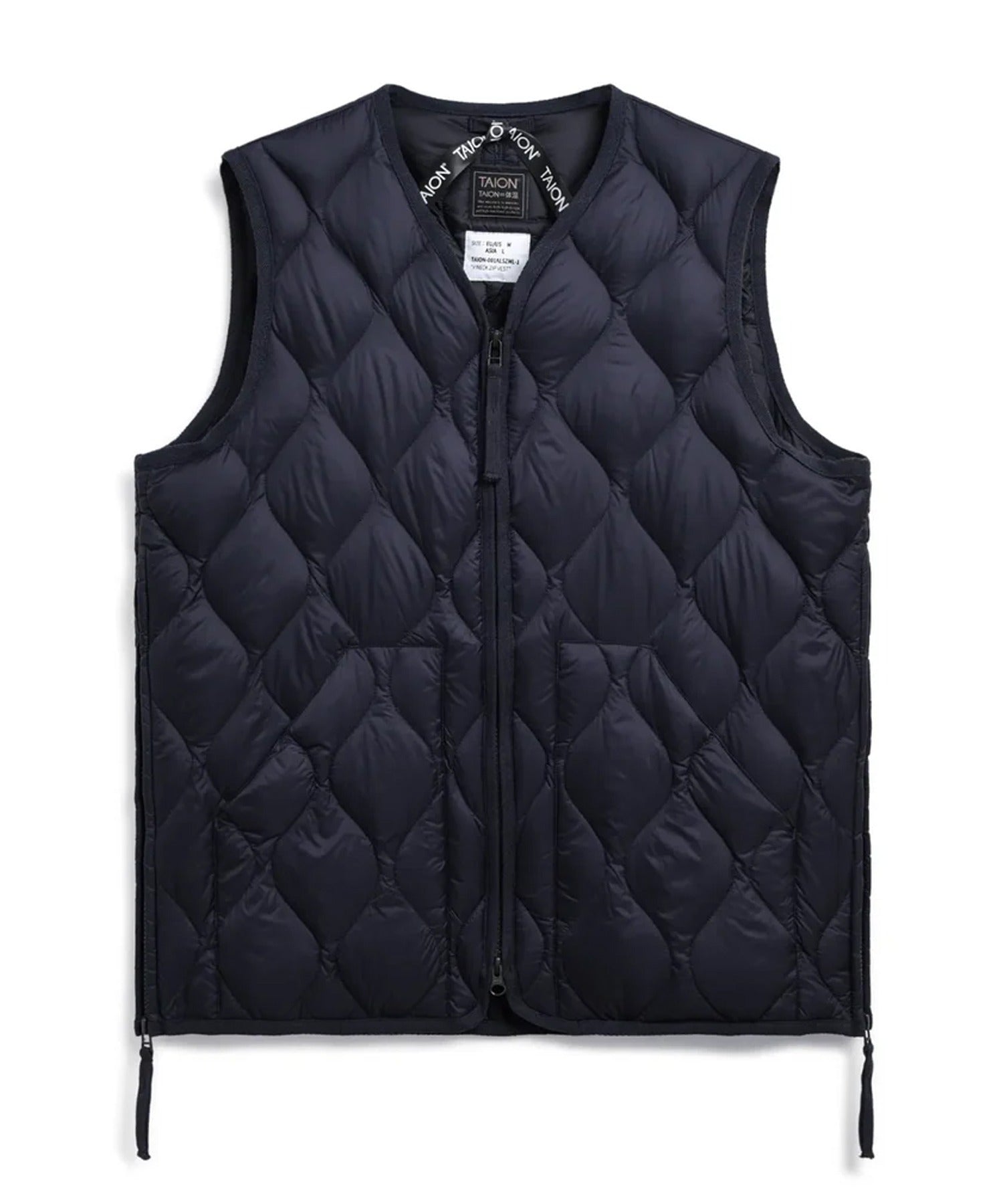 MILITARY V NECK W-ZIP DOWN VEST