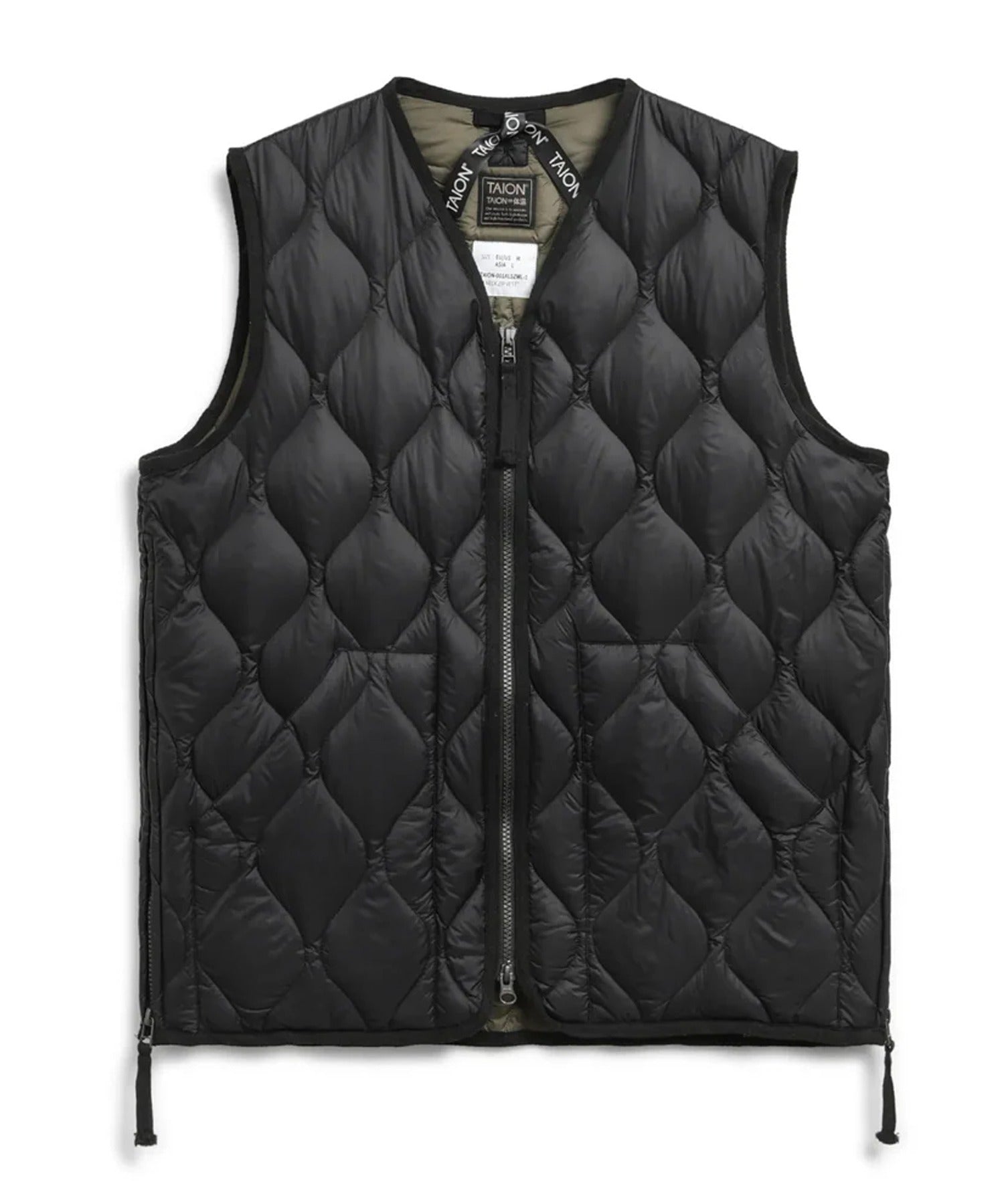 MILITARY V NECK W-ZIP DOWN VEST