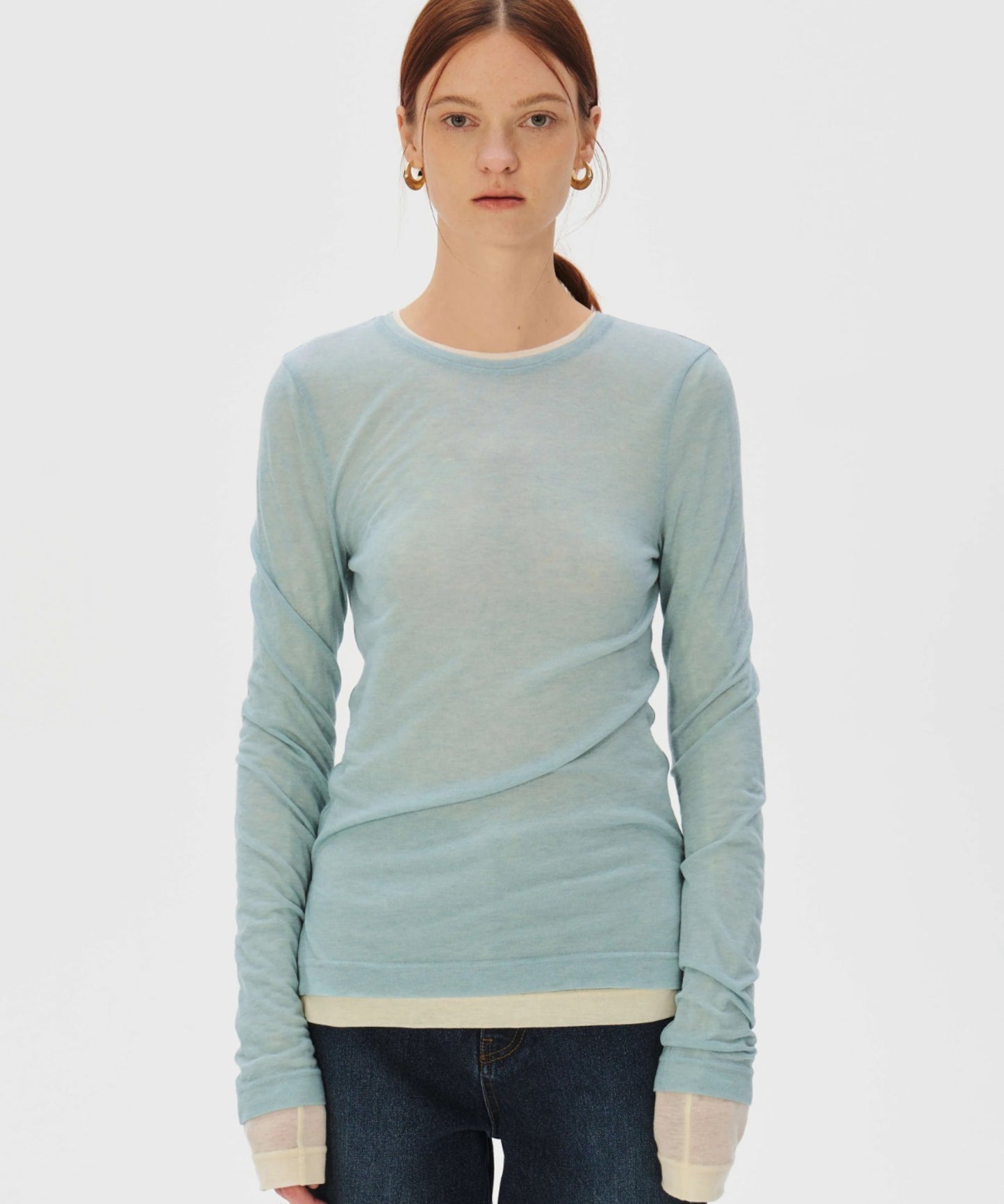 KUME / Basic Tencel Layering T-shirt / ロングスリーブ Ｔシャツ