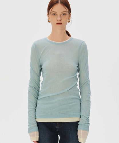 KUME / Basic Tencel Layering T-shirt / ロングスリーブ Ｔシャツ