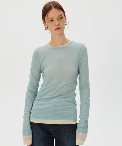 KUME / Basic Tencel Layering T-shirt / ロングスリーブ Ｔシャツ