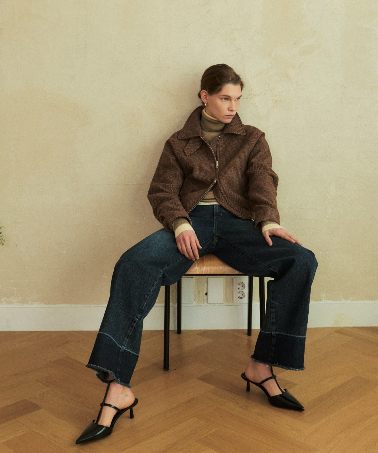 KUME / Lower Hem Washed Semi-Wide Denim Pants デニム パンツ