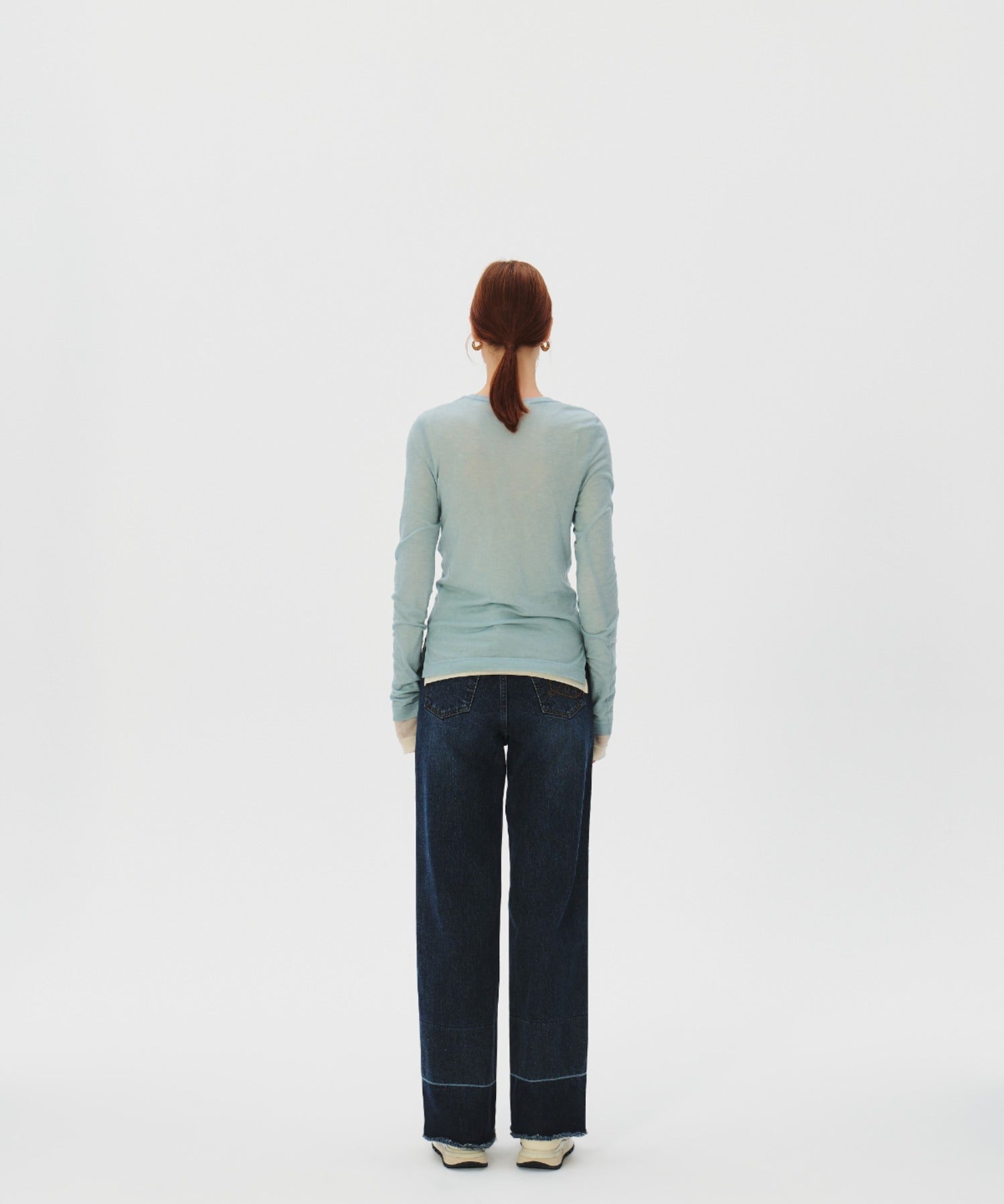 KUME / Lower Hem Washed Semi-Wide Denim Pants デニム パンツ