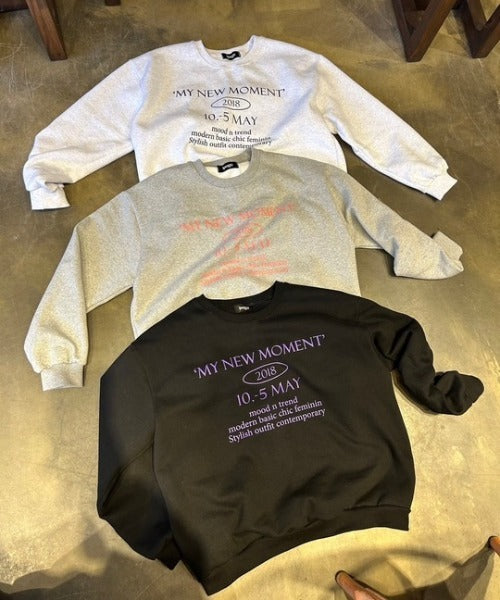 ipugo/イプゴ 英文字ロゴオーバーサイズ 裏起毛スウェット