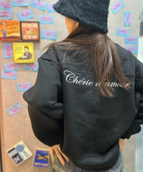 ipugo/イプゴ 英文字ロゴオーバーサイズ 裏起毛スウェット