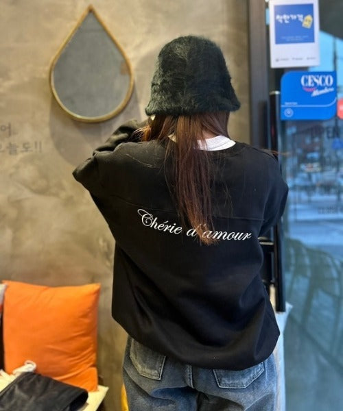 ipugo/イプゴ 英文字ロゴオーバーサイズ 裏起毛スウェット