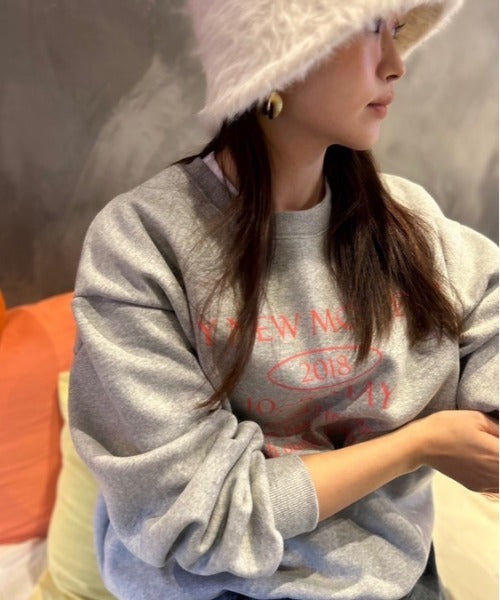 ipugo/イプゴ 英文字ロゴオーバーサイズ 裏起毛スウェット