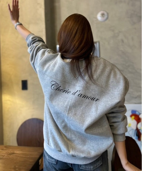 ipugo/イプゴ 英文字ロゴオーバーサイズ 裏起毛スウェット