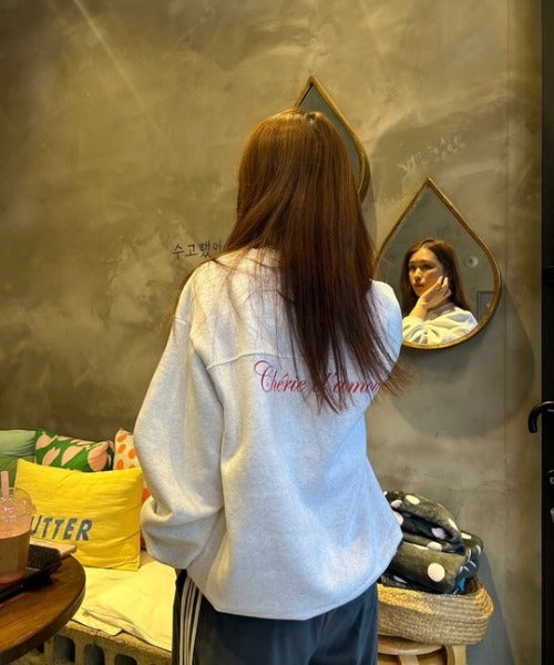 ipugo/イプゴ 英文字ロゴオーバーサイズ 裏起毛スウェット