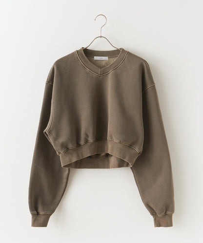 Chick / Vintage Like Short V-neck Sweat ヴィンテージ風 ショート丈Vネックスウェット