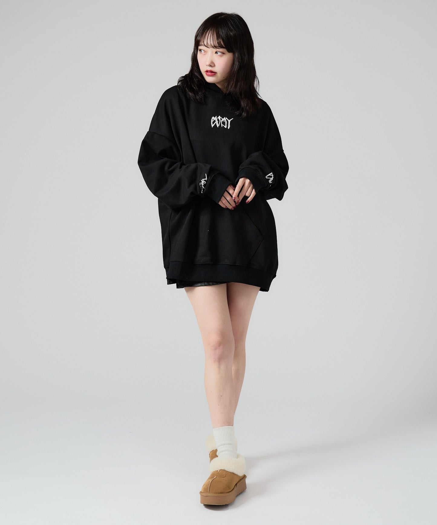 Chick / Zipper Design Pull Over Hoodie ジッパーデザインプルオーバーパーカー