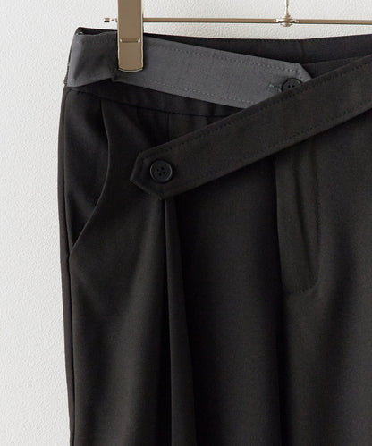 Chick / Double Button High-Waist Wide Slacks ウエストベルト 2タック ワイドスラックス