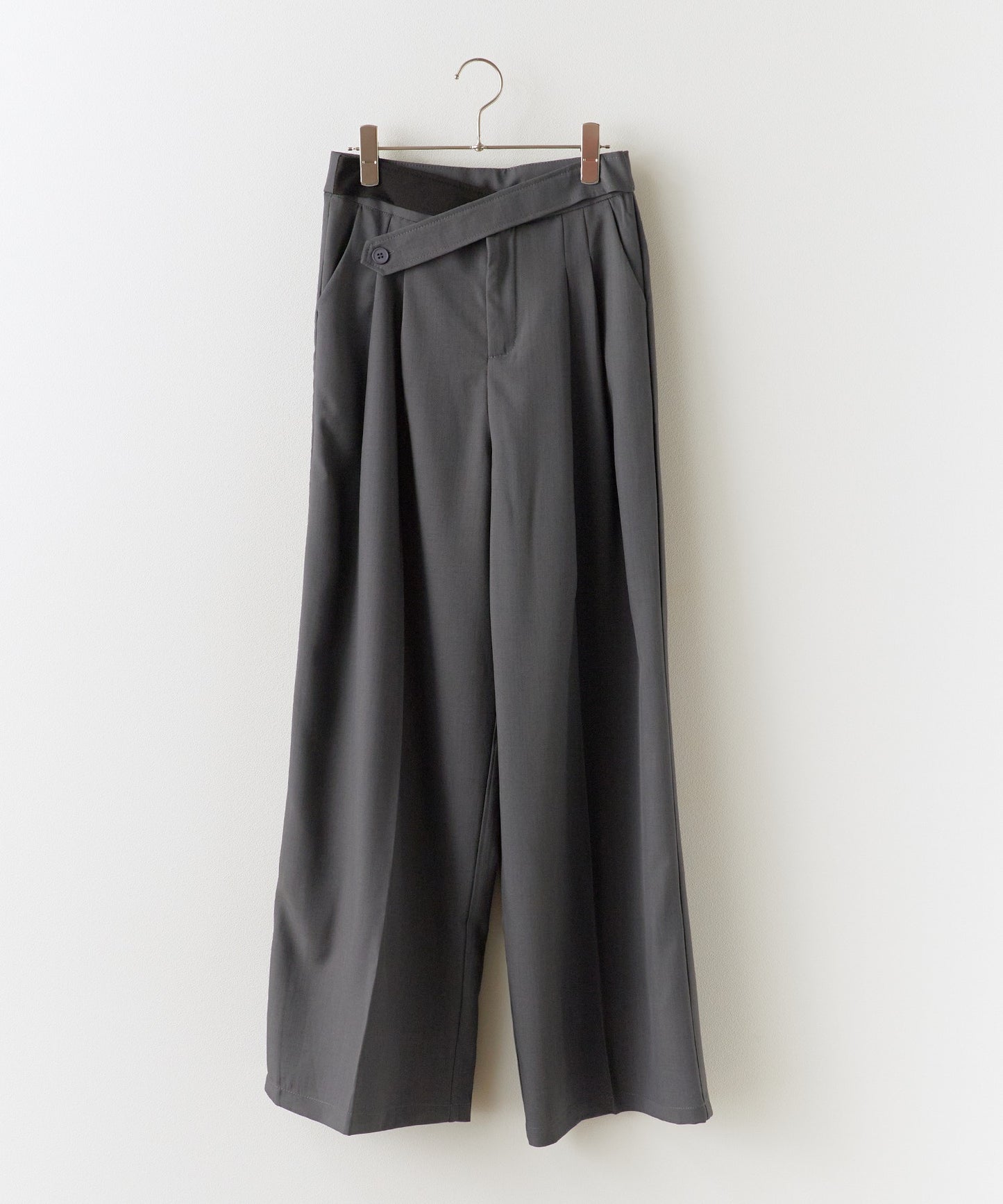 Chick / Double Button High-Waist Wide Slacks ウエストベルト 2タック ワイドスラックス