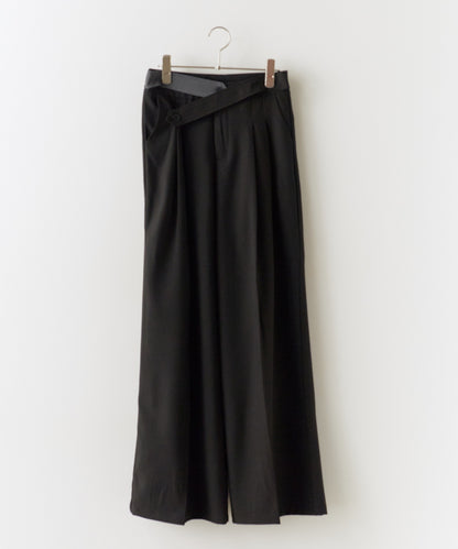 Chick / Double Button High-Waist Wide Slacks ウエストベルト 2タック ワイドスラックス