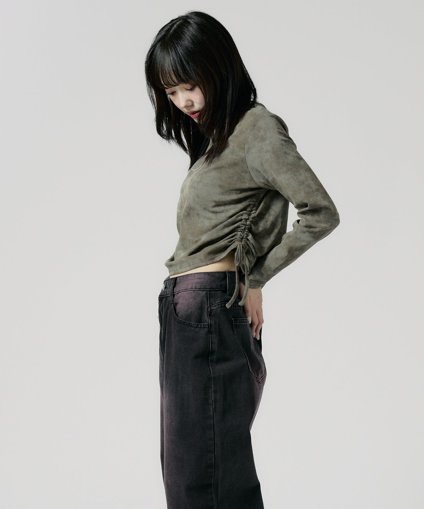 Chick / SIDE Shirring Cut Sew サイド シャーリング カットソー