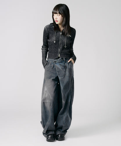 Chick / Reproduct Wide Leg Denim Pants 再構築 ワイドレッグ ロングデニムパンツ