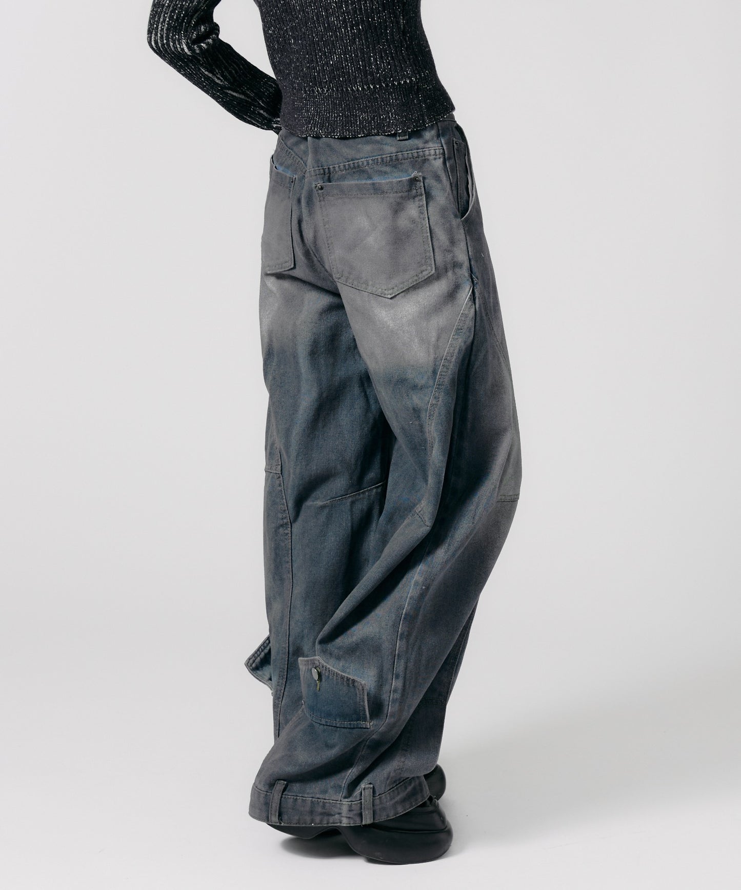 Chick / Reproduct Wide Leg Denim Pants 再構築 ワイドレッグ ロングデニムパンツ