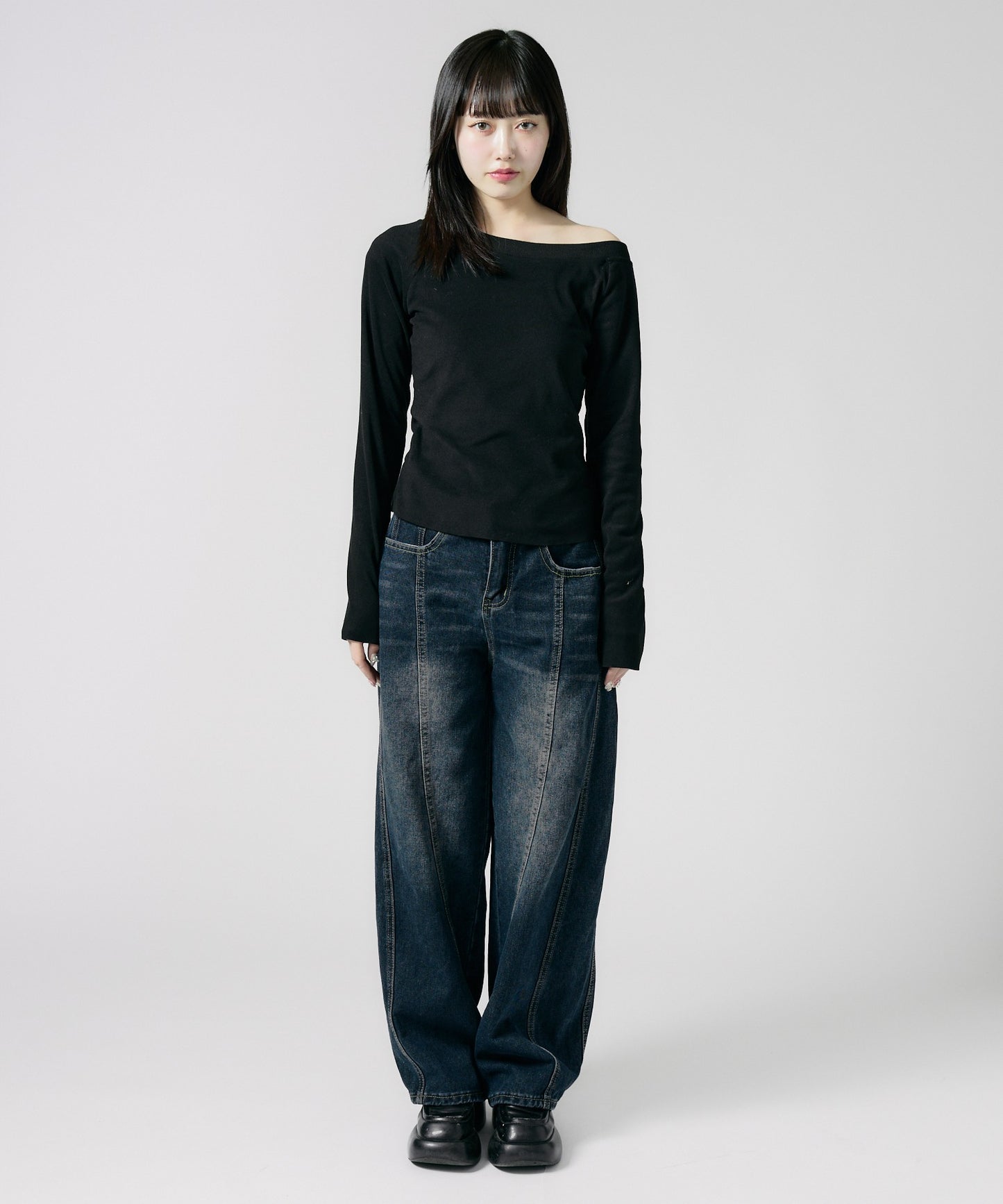 Chick / Used Like Wide Leg Buggy Jeans ユーズド加工 バギージーンズ