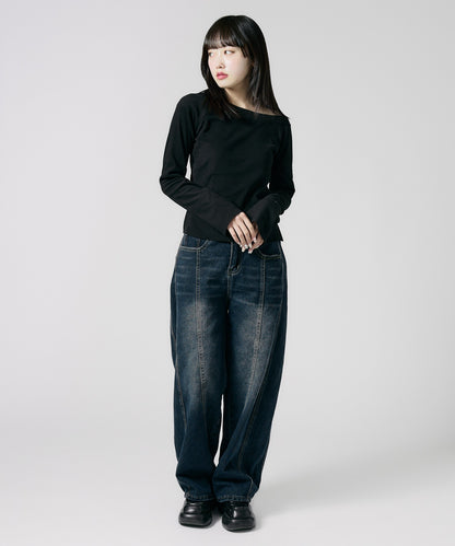 Chick / Used Like Wide Leg Buggy Jeans ユーズド加工 バギージーンズ