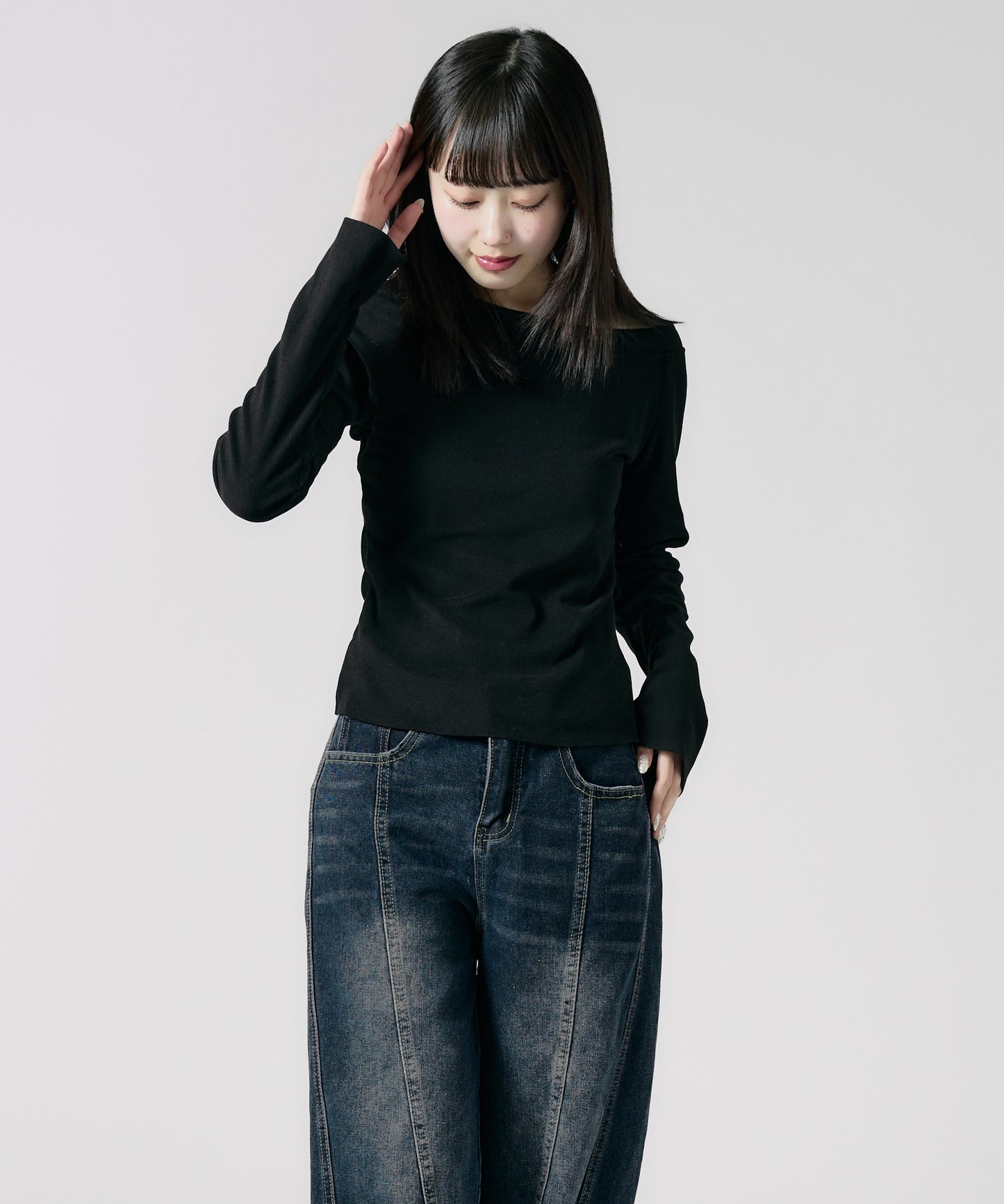 Chick / Soft Tach Offshoulder Knit Sewn ソフトタッチ オフショル ニットソー