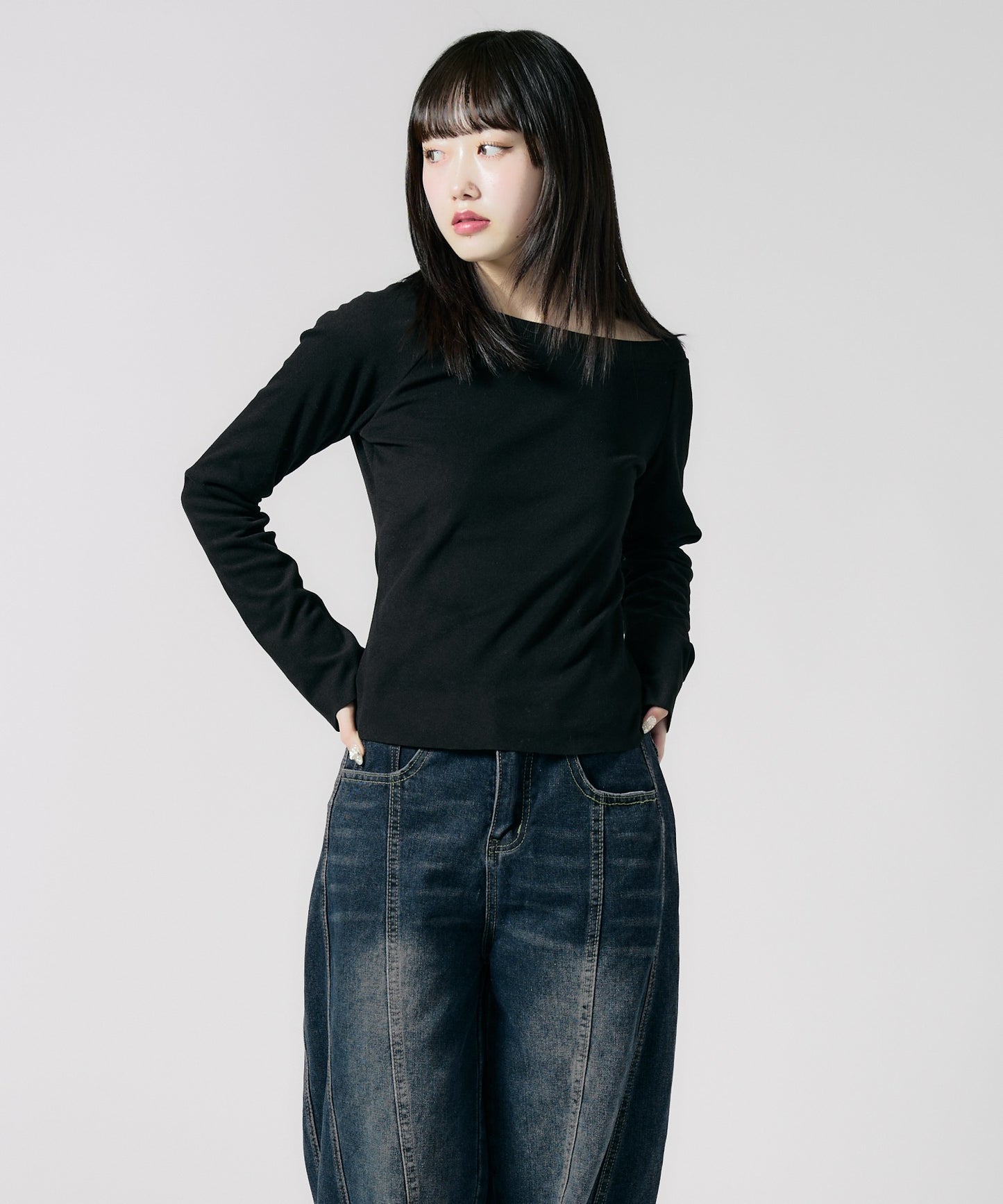 Chick / Soft Tach Offshoulder Knit Sewn ソフトタッチ オフショル ニットソー