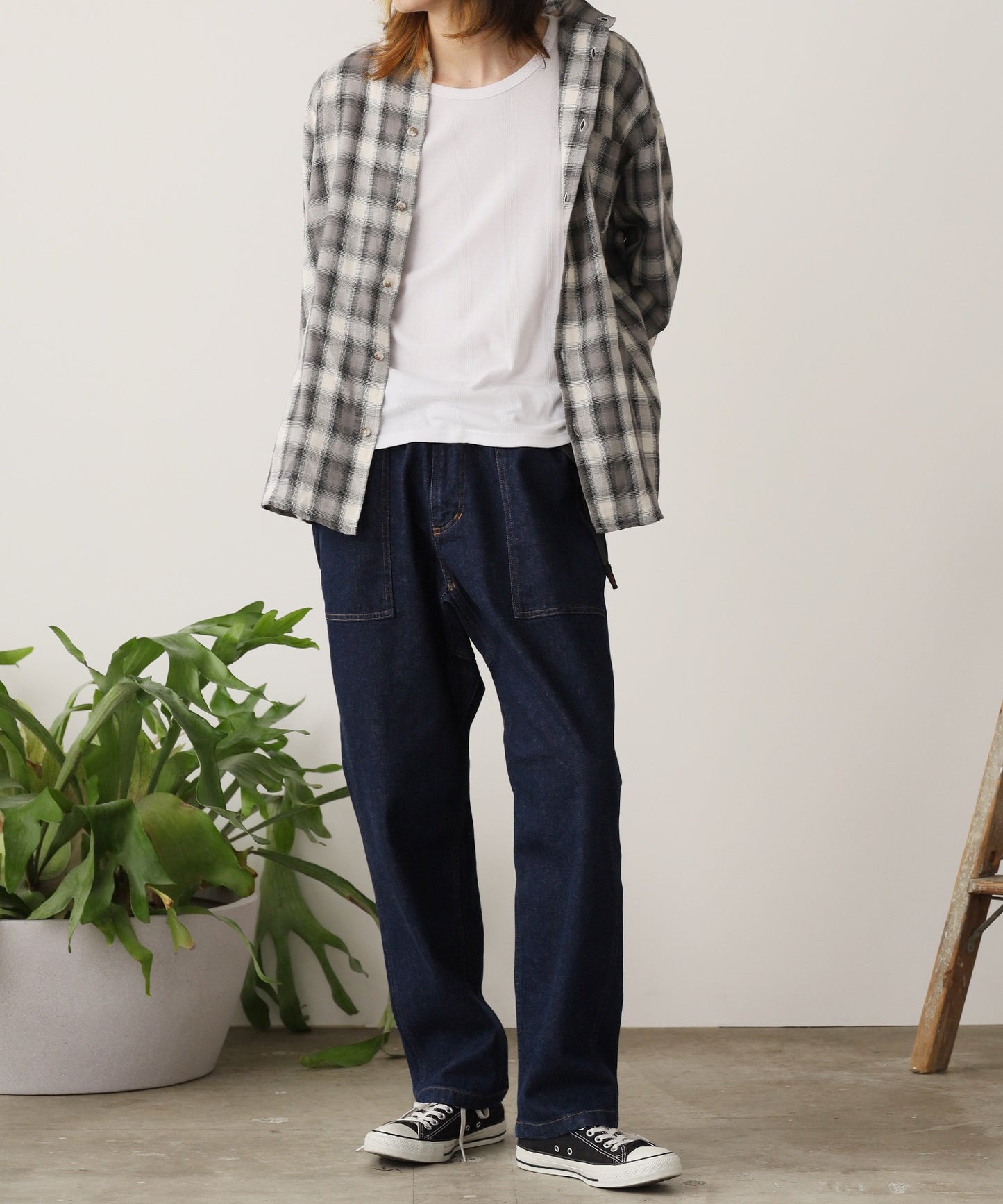 Gramicci / STRETCH DENIM LOOSE TAPERED RIDGE PANT