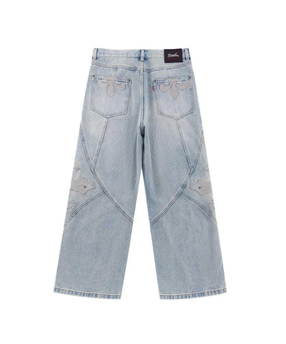 SUPPLIER / Cross Lethaer Patch Baggy Denim Pants